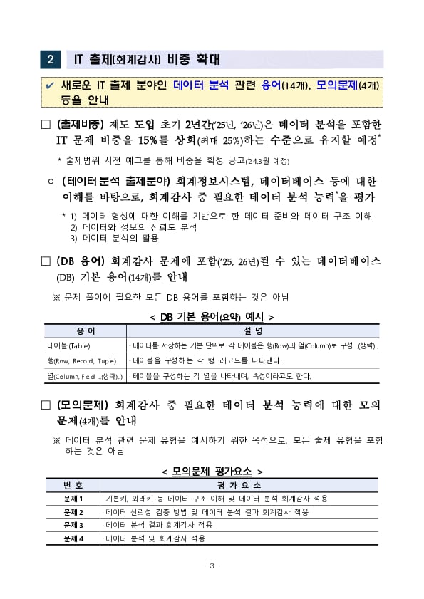 공인회계사 시험제도 개편 관련 사전 안내 이미지 3