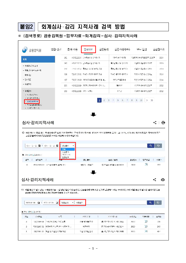 2022년도 회계심사감리 주요 지적사례 공개 이미지 5