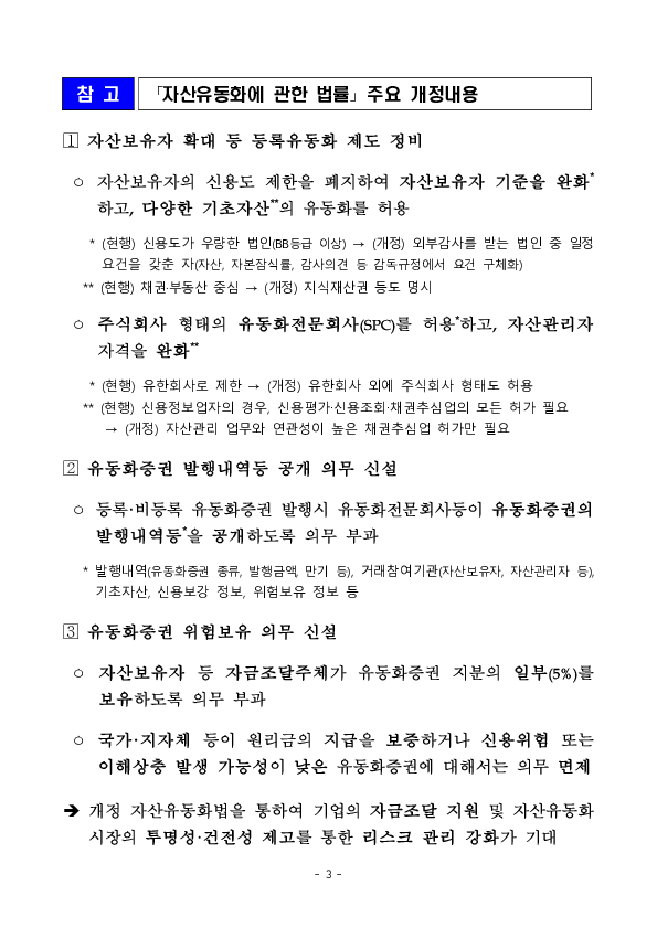 개정 「자산유동화에 관한 법률」 설명회 개최 이미지 3