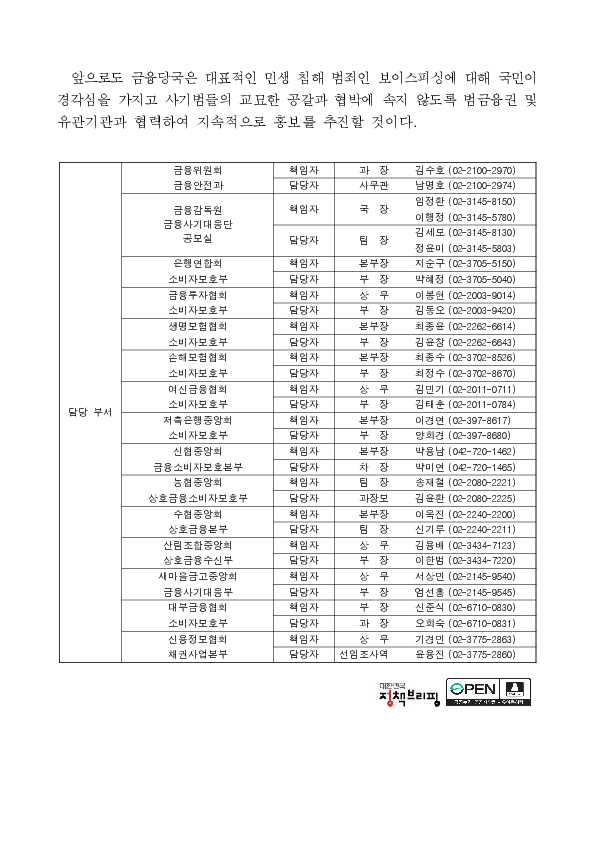 금융당국과 全 금융권이 합심하여 보이스피싱 예방 공익광고를 국민에게 널리 알립니다 이미지 3