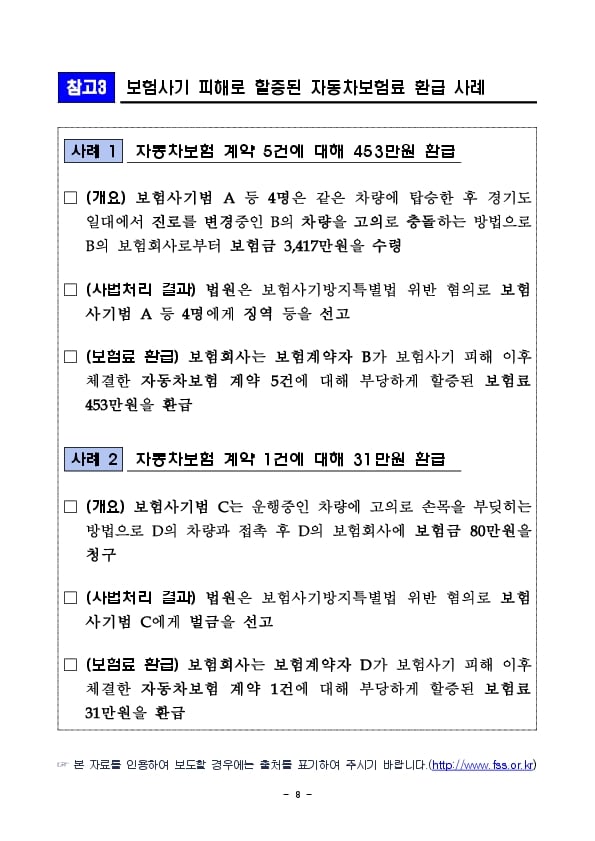 자동차 보험사기 피해자를 적극적으로 찾아부당하게 할증된 자동차보험료를 신속히 돌려드리겠습니다. 이미지 7