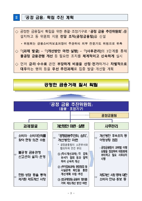 금융소비자 권익 제고를 위한 공정 금융 확립 추진 계획 이미지 3