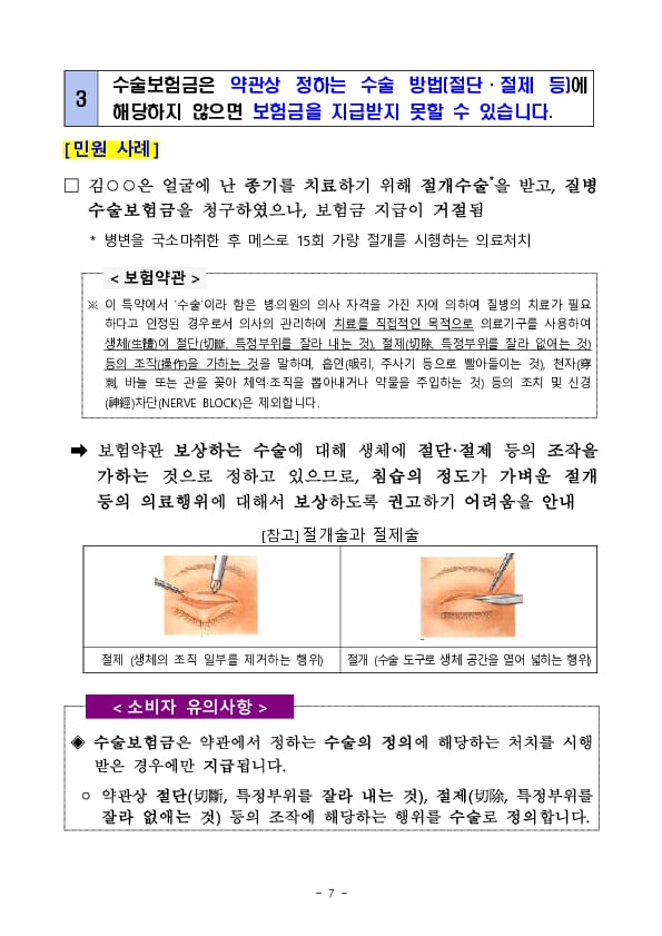 주요 민원사례로 알아보는 소비자 유의사항(질병, 상해보험 등 제3보험 관련 유의사항) 이미지 7