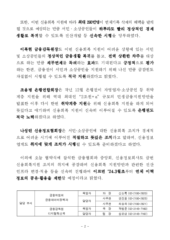 신속한 신용회복 지원을 통해 서민,소상공인의 일상적인 금융생활 복귀를 지원합니다 이미지 2