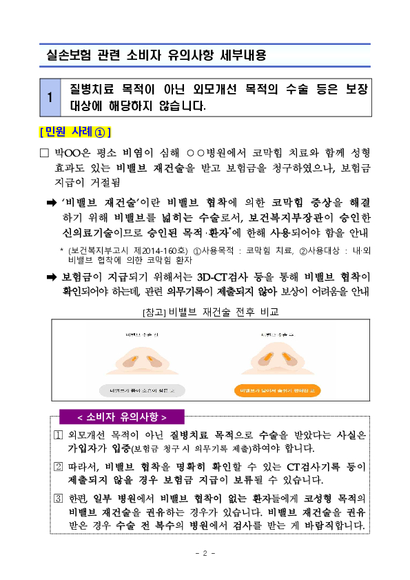 주요 민원사례로 알아보는 소비자 유의사항(실손보험) PC 본문 이미지 2