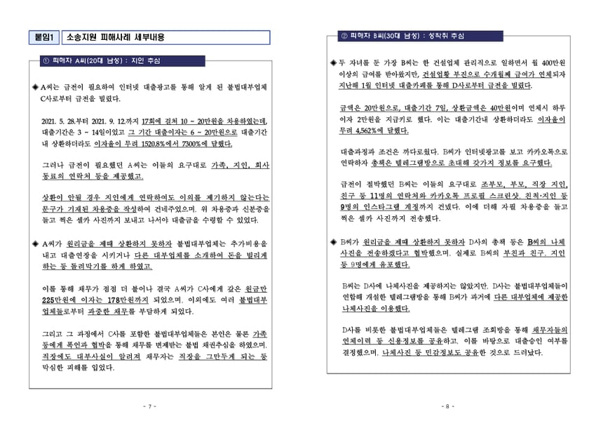 일상의 삶을 파괴하는 반사회적 불법대부계약의 원천 무효를 위해 첫 무료 소송지원에 착수하였습니다. 이미지 4