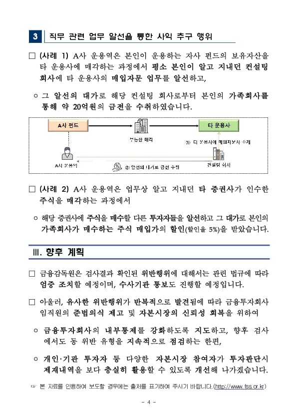 금융투자회사의 고질적인 사익추구행위, 근절될?까지 검사역량을 집중하도록 하겠습니다 이미지 4