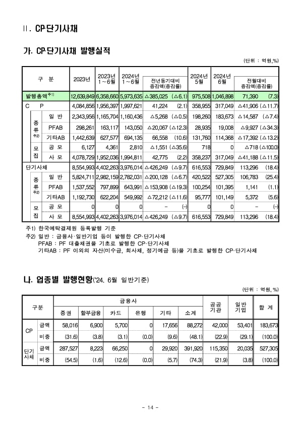 '24년 상반기 기업의 직접금융 조달실적 이미지 14