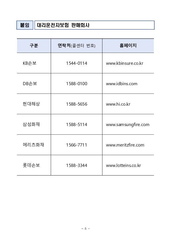 대리운전기사가 안정적으로 생계를 유지할 수 있도록 대리운전자보험의 보험료 부과체계를 합리적으로 개선합니다 이미지 5