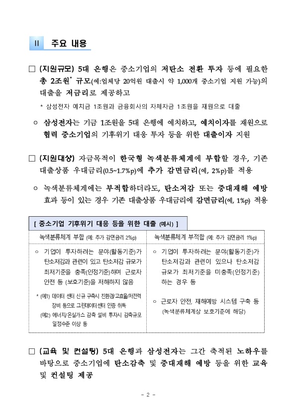 금융감독원, 5대 금융지주 및 삼성전자와 공동으로 중소기업의 기후위기 대응 등의 지원을 위한 업무협약 체결 이미지 2