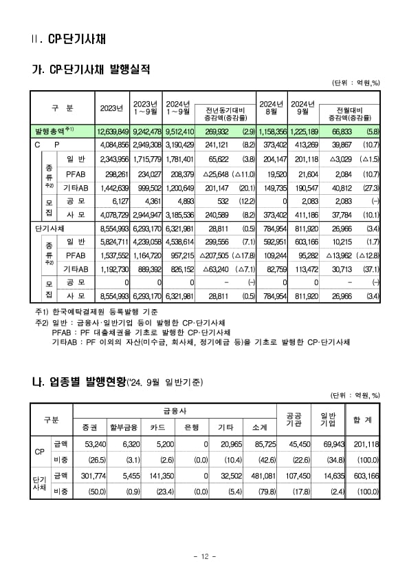 '24.9월중 기업의 직접금융 조달실적 이미지 12