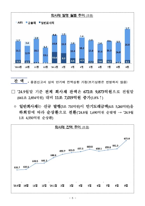 '24.9월중 기업의 직접금융 조달실적 이미지 5