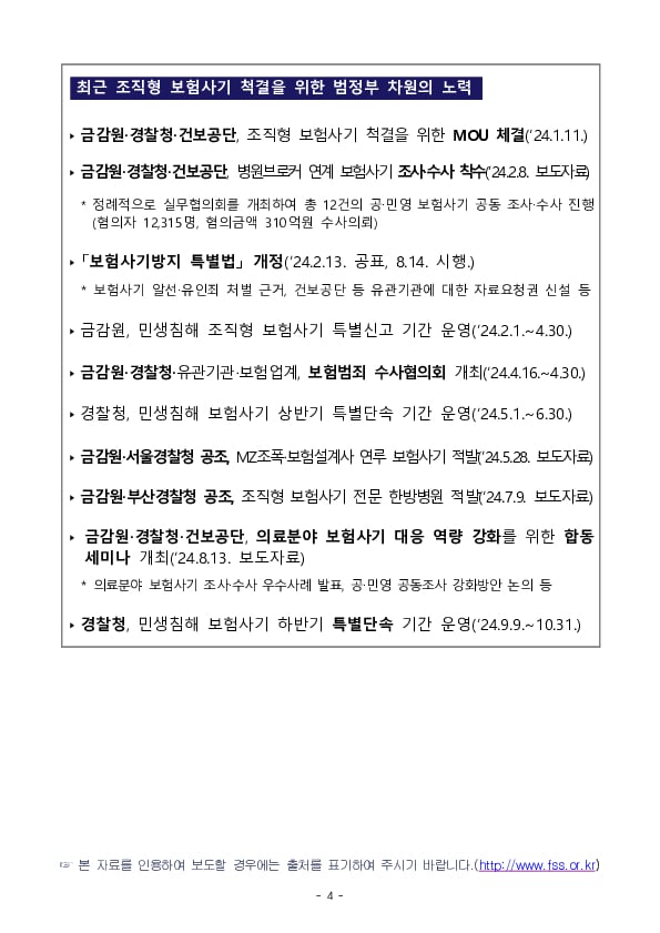 금융감독원과 서울경찰청이 공조하여 진료비 쪼개기 수법을 이용한 보험사기 적발 이미지 4