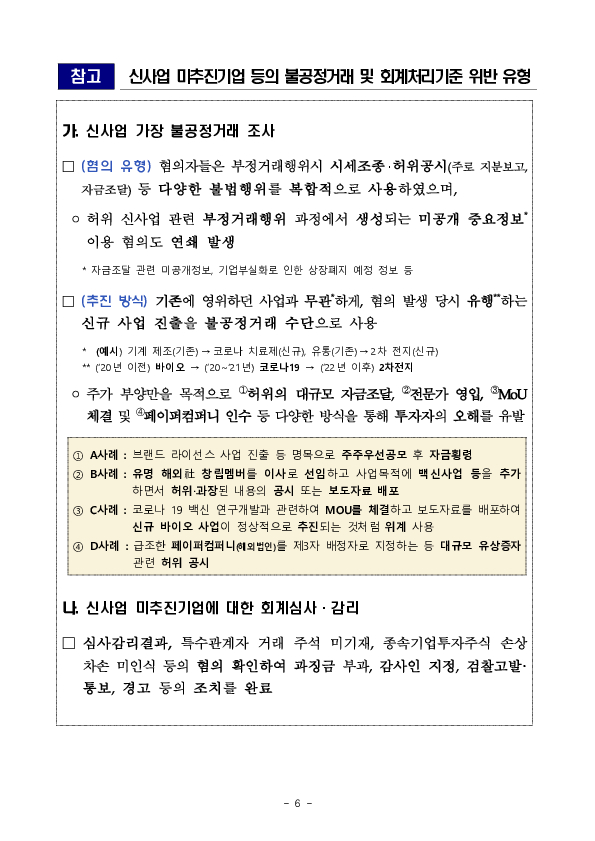 신사업 진행상황 공시 점검 및 사업진행 실태분석 결과 이미지 6