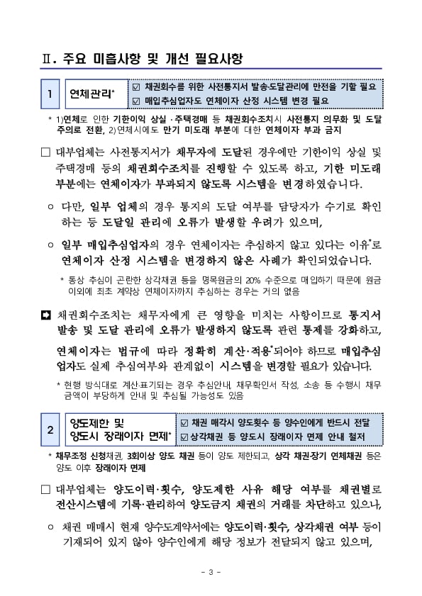 대부업계의 「개인채무자보호법」 준비실태 사전 현장점검 결과 및 대부업 이용자 유의사항 안내 이미지 3