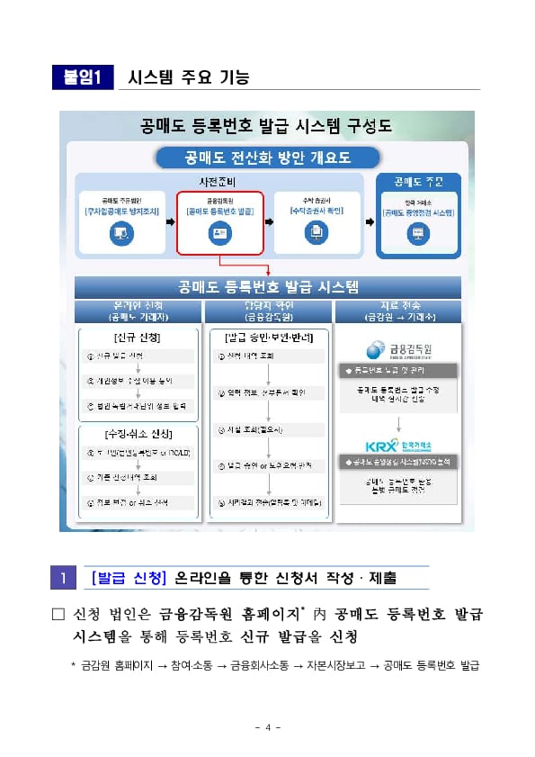 공매도 전산화의 시작인 공매도 등록번호 발급 서비스를 개시하였습니다 이미지 4