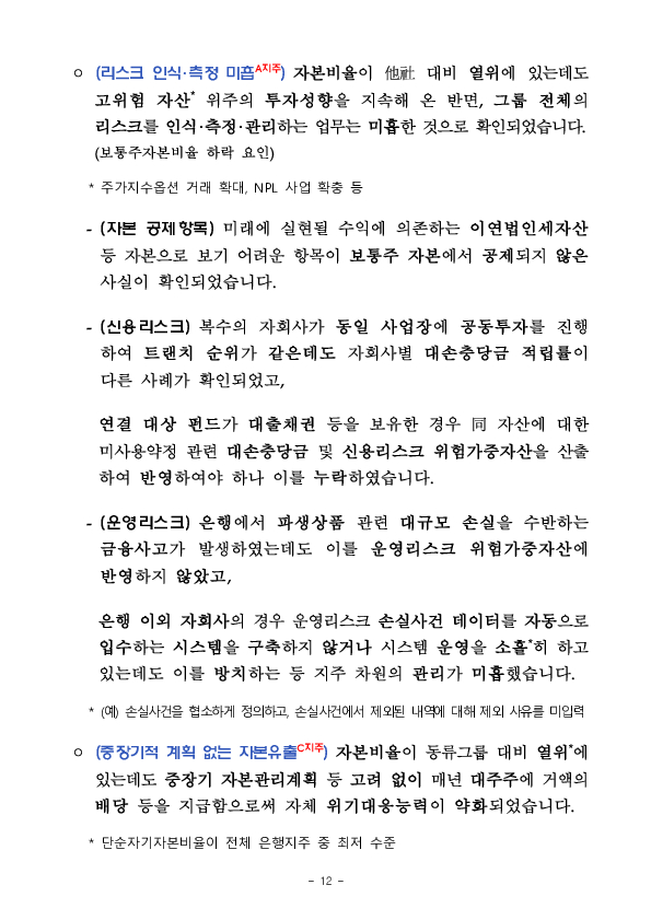 '24년 지주,은행 등 주요 검사결과 기자설명회 개최 이미지 12