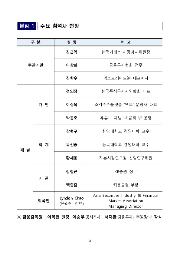 「증시 인프라 개선을 위한 열린 토론」 개최 이미지 3