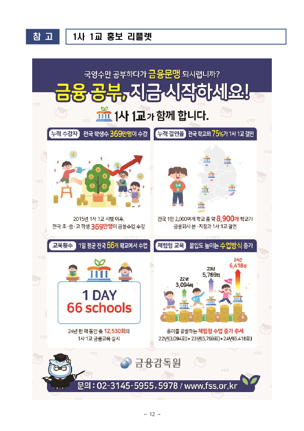 금감원은 「1사 1교」 결연 이후 학교 금융교육이 지속될 수 있도록 「1사 1교 금융교육 점프업」 프로그램을 추진하겠습니다 이미지 12