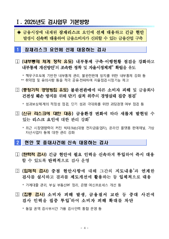 2025년도 금융감독원 검사업무 운영계획 이미지 4