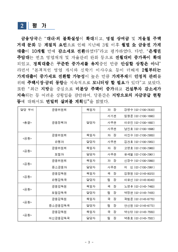 2025년 1월중 가계대출 동향(잠정) 이미지 3