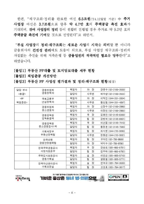 부동산 PF 상황 점검회의 이미지 8