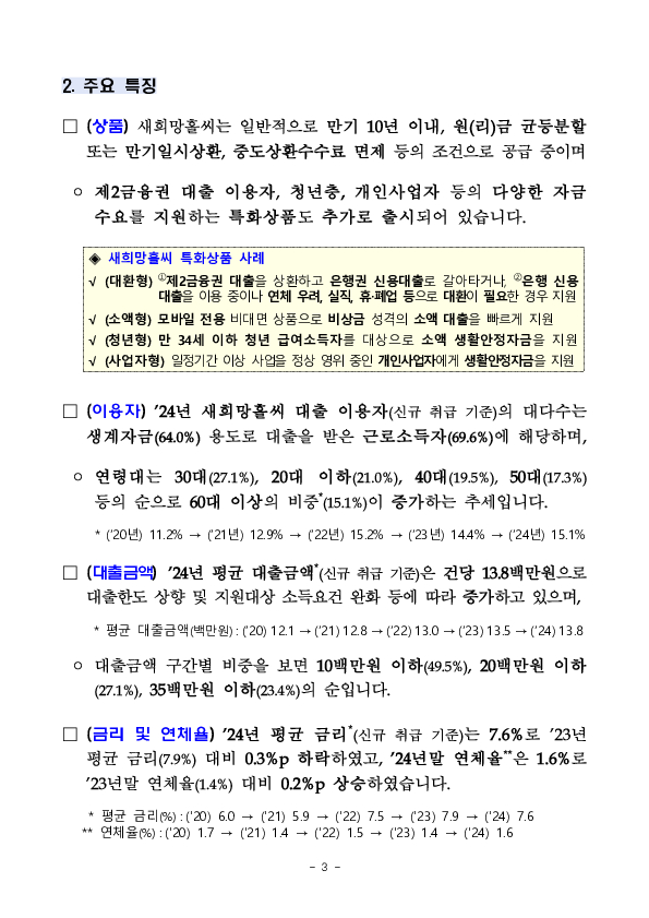 새희망홀씨 공급 확대를 통해 서민,취약계층의 금융애로 해소를 위해 노력하겠습니다. 이미지 3