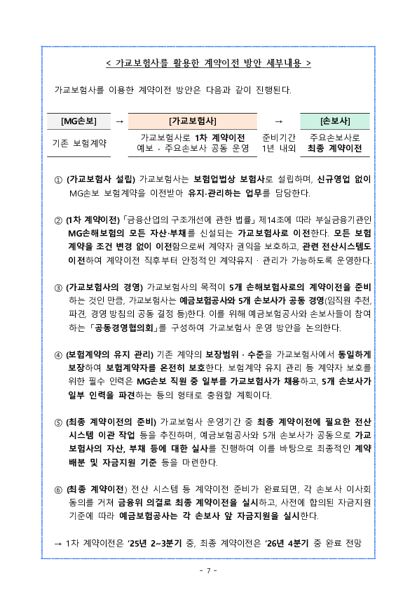 MG손해보험에 대한 영업 일부정지 및 MG손해보험 향후 처리방안 이미지 7