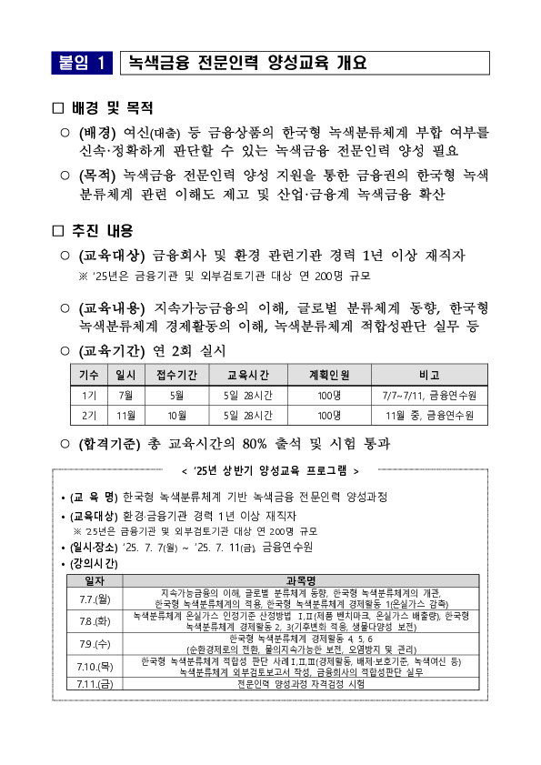 환경부-금융위원회, 탄소중립 이끌녹색금융 전문인력 양성 본격화 이미지 4