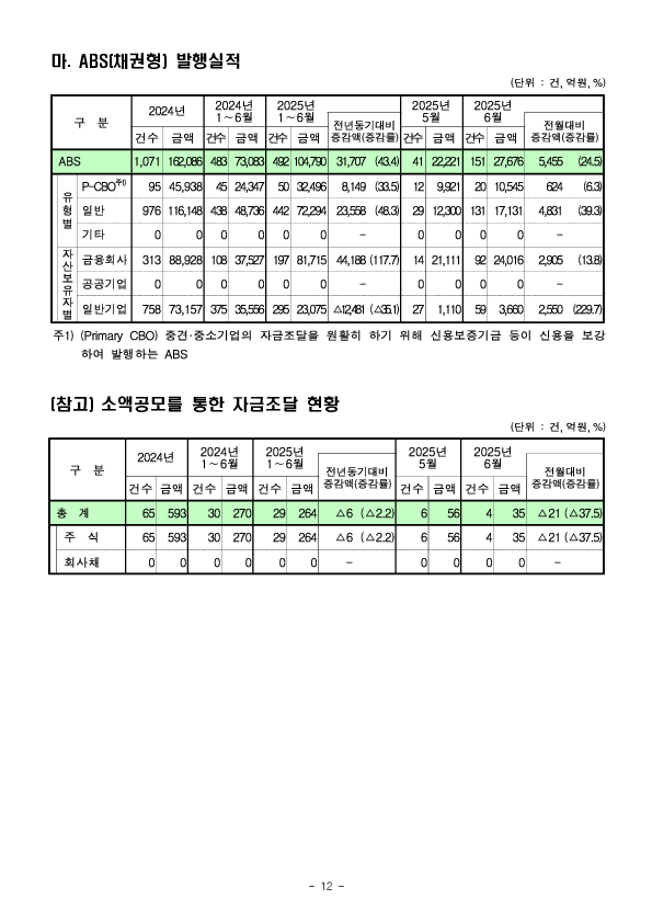 '25년 상반기 기업의 직접금융 조달실적 이미지 12