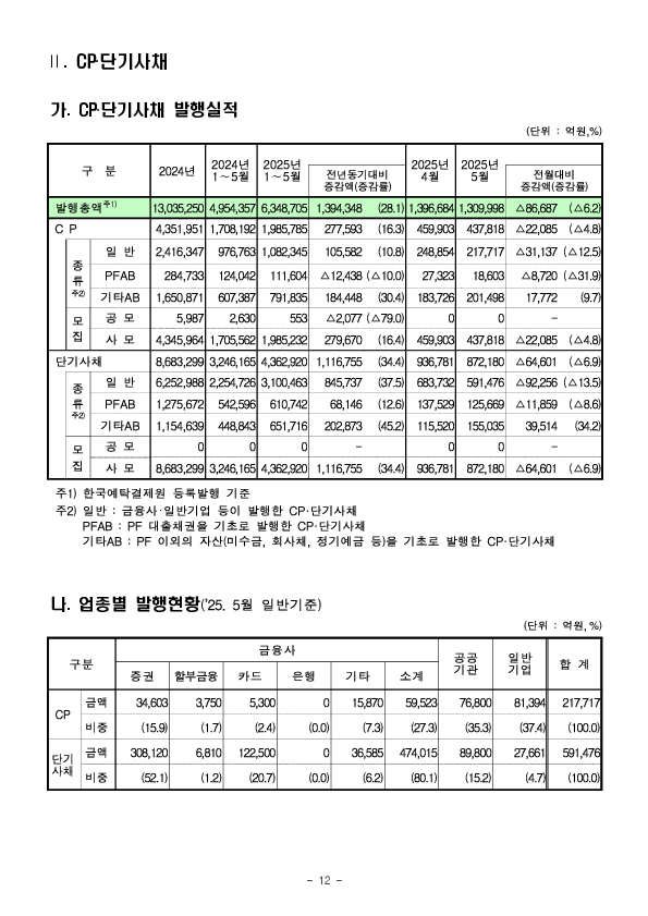 '25.5월중 기업의 직접금융 조달실적 이미지 12