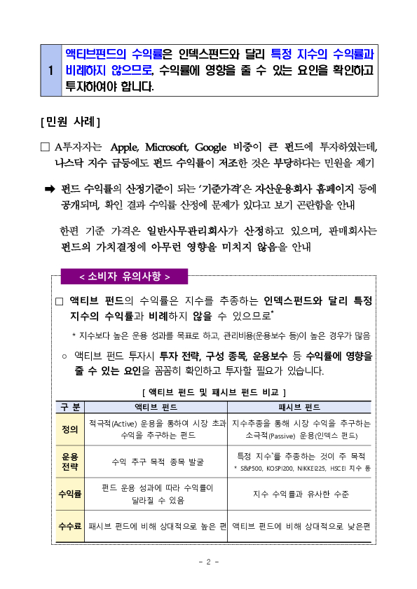 주요 분쟁사례로 알아보는 소비자 유의사항 - 금융상품 투자시 알아야 할 체크 포인트 PC 본문 이미지 2
