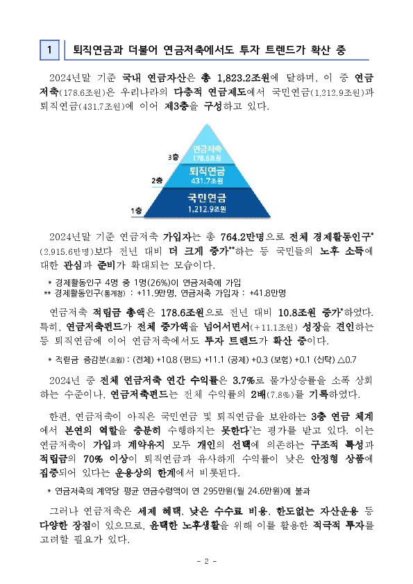 2024년 연금저축 운용현황 - 슬기로울 연금생활을 위한 10문 10답 - PC 본문 이미지 2