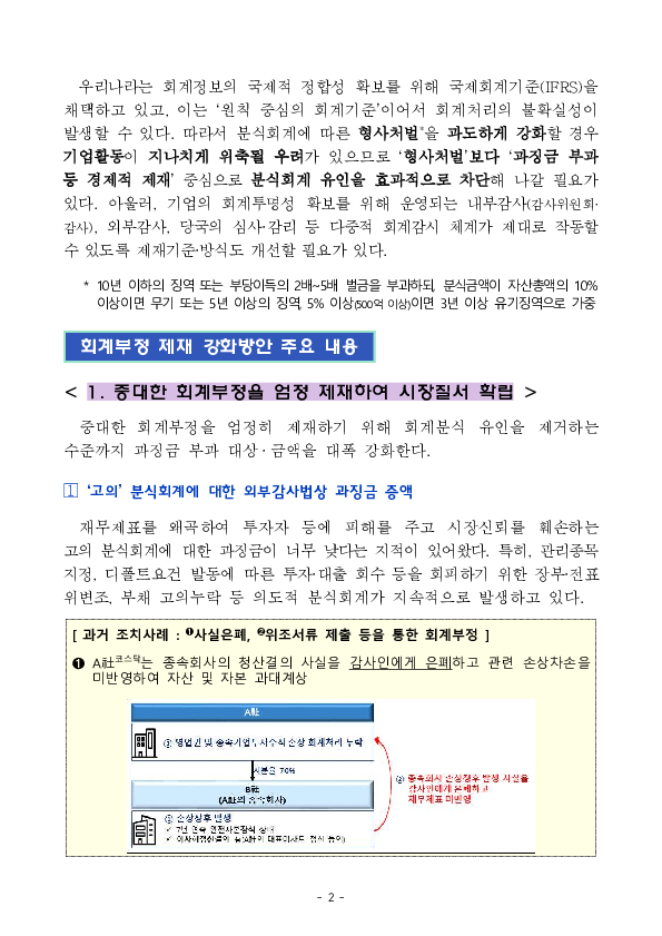 재무제표 허위공시 등 회계부정을 엄정 제재하겠습니다. PC 본문 이미지 2