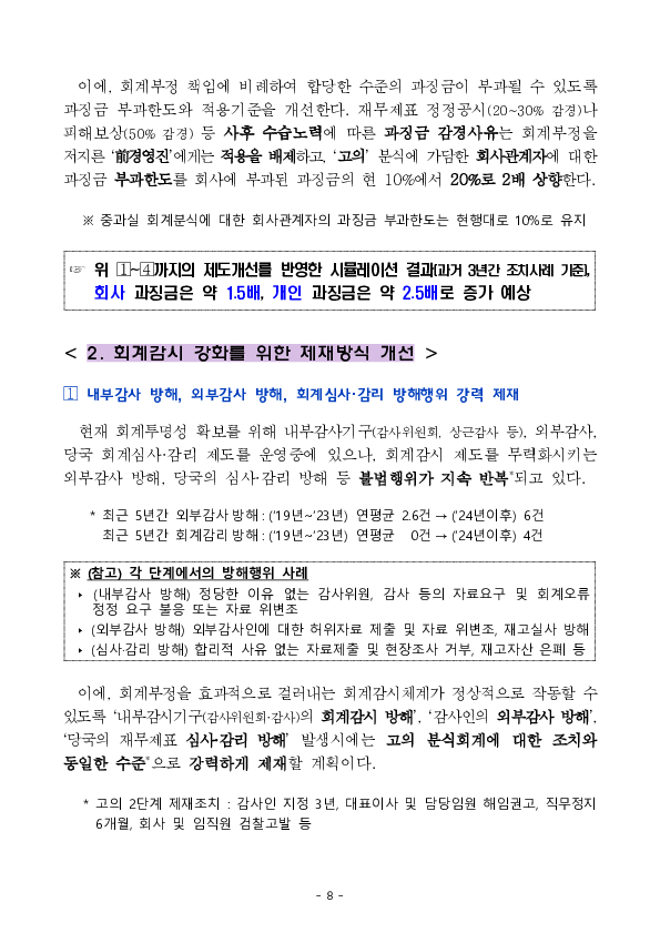 재무제표 허위공시 등 회계부정을 엄정 제재하겠습니다. 이미지 8