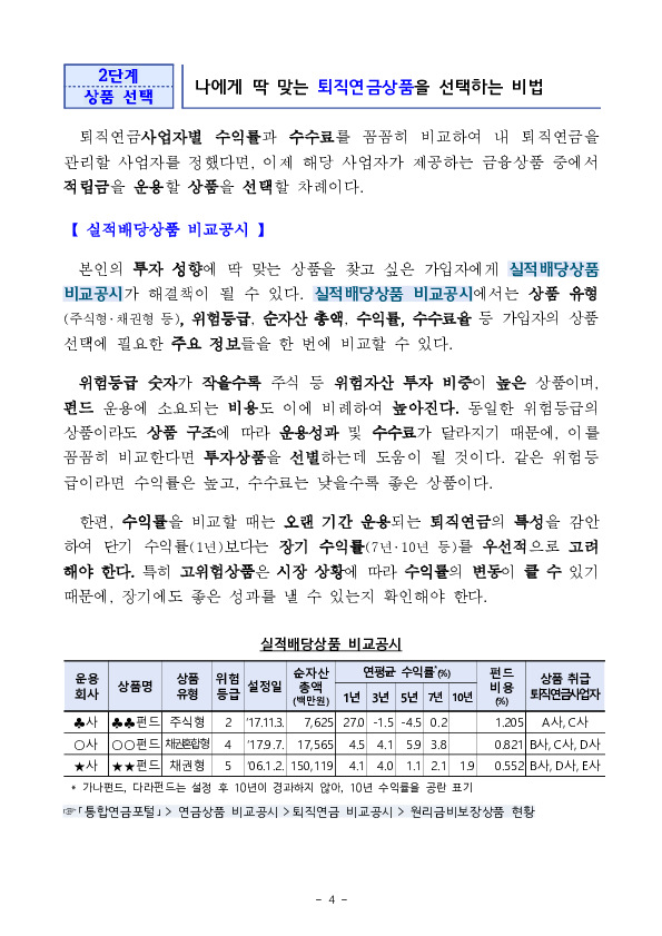 퇴직연금 사업자와 상품 선택, 수익률 제고의 시작입니다. 이미지 4