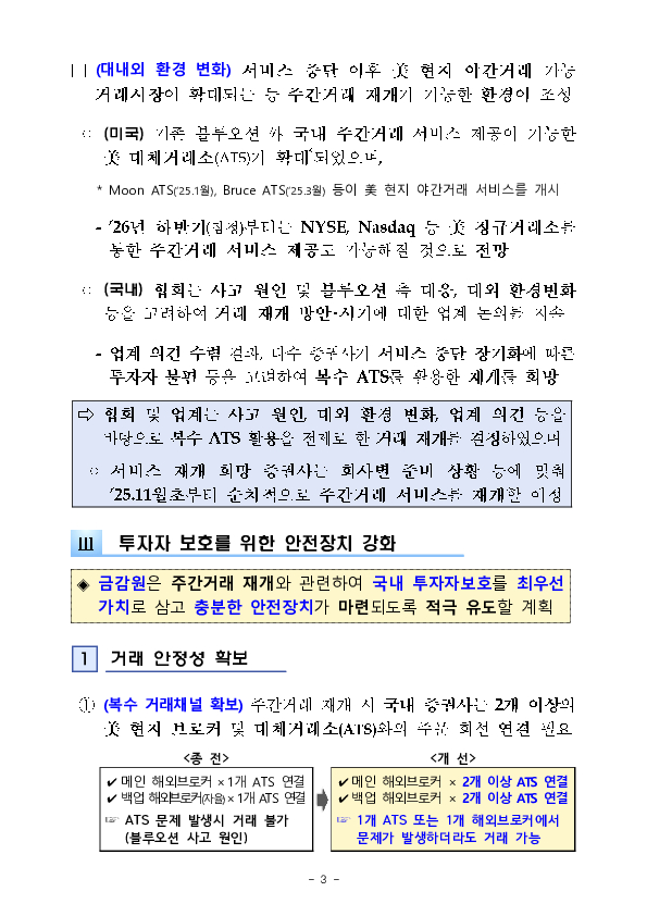 美 주식 주간거래 서비스 재개 관련 투자자 보호를 위한 안전장치를 대폭 강화하겠습니다 이미지 3