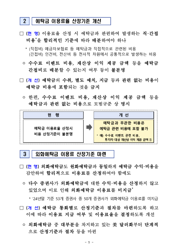 보다 합리적이고 공정한 예탁금 이용료 산정을 통해 투자자의 권익을 제고하겠습니다 이미지 5