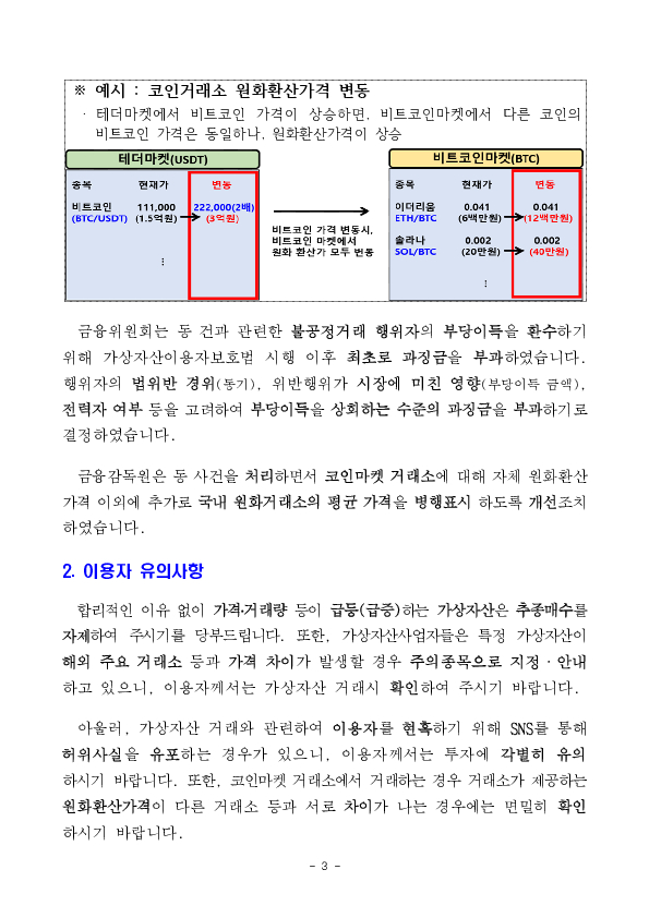 가상자산 불공정거래행위 혐의자 고발 및 부당이득 환수를 위한 과징금 최초 부과 이미지 3