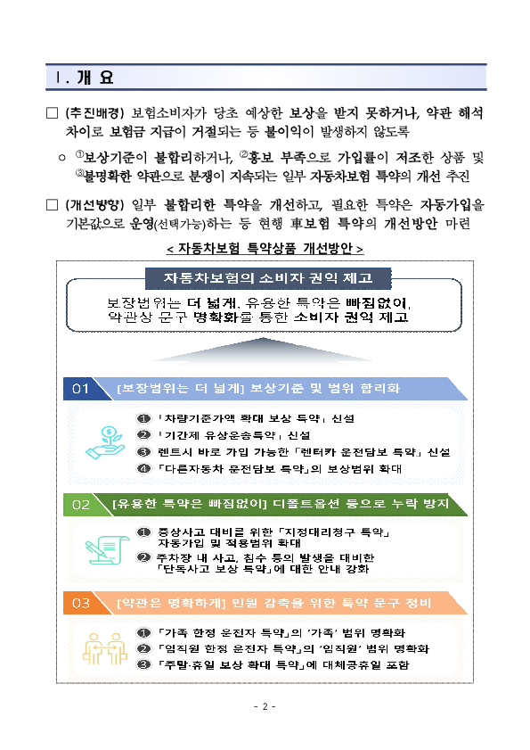 자동차보험 특약상품, 소비자 권익 중심으로 더욱 합리화됩니다! PC 본문 이미지 2