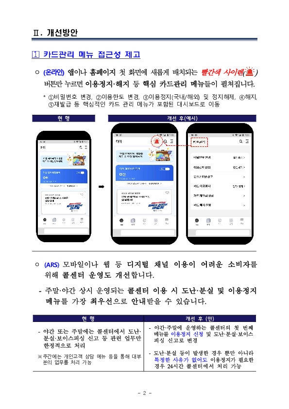 카드 이용정지 및 해지가 필요할 때, 빨간색 사이렌으로 한 번에 신청하세요 PC 본문 이미지 2