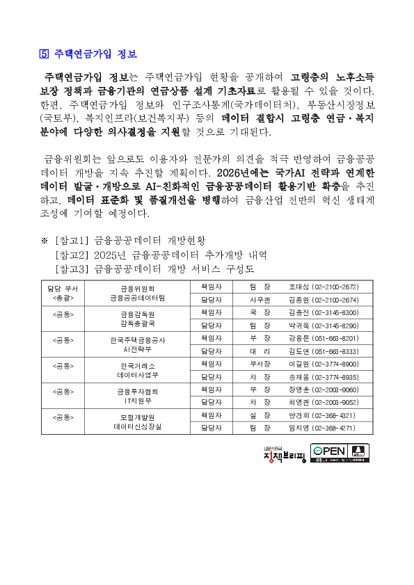 기업, ESG, 보험 등 주요 금융공공데이터 개방확대를 통한 이용자 활용성 제고 이미지 3