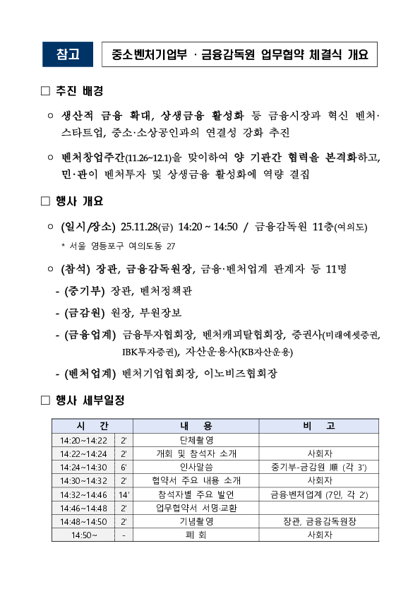 중기부-금감원, 금융, 벤처업계와 함께 모험투자 및 상생금융 활성화에 힘 모아 이미지 4