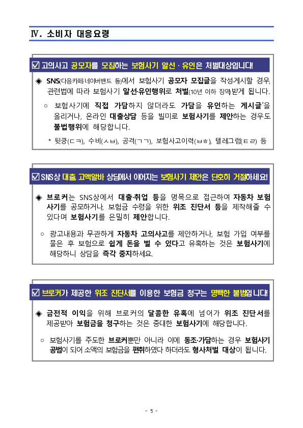 SNS상 대출취업 게시글 등을 이용한 보험사기 제안은 단호히 거절하셔야 합니다! 이미지 5