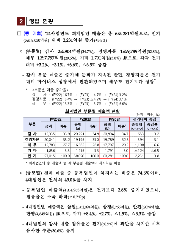 2024사업연도 회계법인 사업보고서 분석 결과 이미지 3