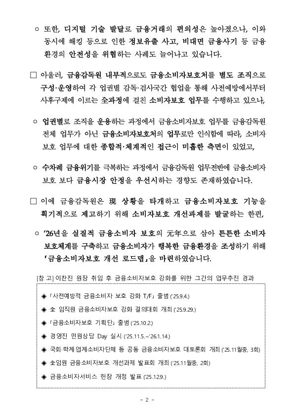 「금융소비자보호 개선 로드맵」 발표 PC 본문 이미지 2