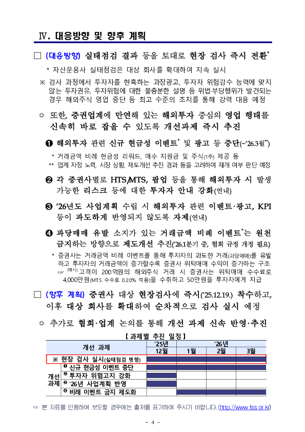 투자자 보호 및 리스크관리 강화를 위한 해외투자 실태점검 중간 결과 및 향후 대응방향 이미지 4