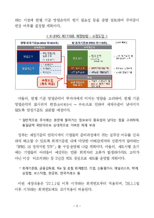 '27년부터 K-IFRS 손익계산서가 변경되고, 영업손익의 개념이 확대됩니다. 이미지 3