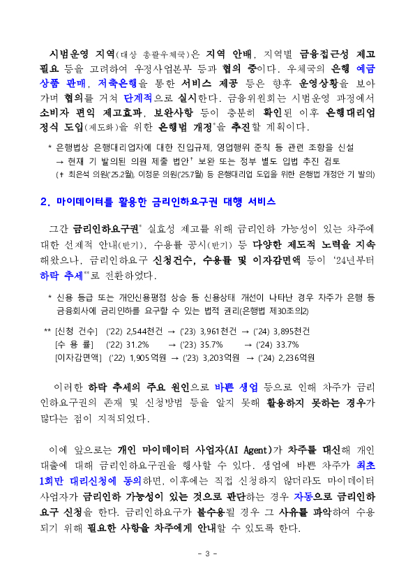 혁신금융서비스 지정으로 서민,취약계층의 금융 접근성이 제고되고, 이자 부담이 경감됩니다. 이미지 3