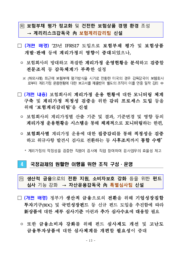 금융감독원 조직개편 실시 이미지 13